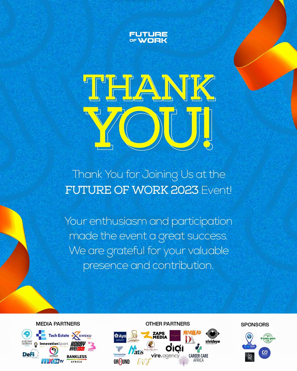 be_FutureofWork's tweet photo. Thank You to Our amazing Speakers and Attendees! It was an insightful day at the 'Future of Work'23 event filled with invaluable nuggets of tech and life wisdom. Your presence truly made it a success. See you in the next event.
#Futureofworkgh #FOW https://t.co/HH0ziGd5tk