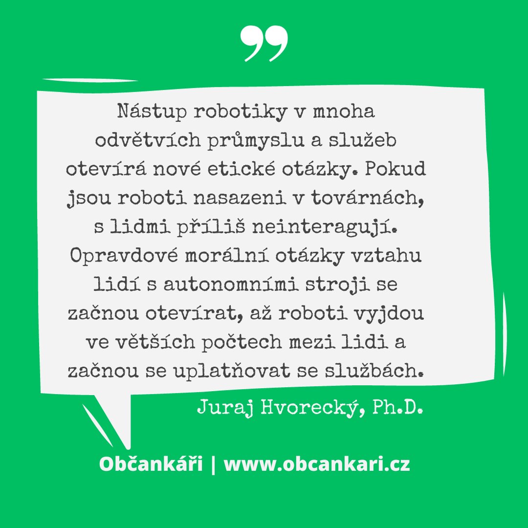 obcankari's tweet photo. ROBOTI UŽ JDOU...
To je název naší nové lekce do hodin. Ta vznikla ve spolupráci s @FLU_AV_CR a vychází z přednášky Juraje Hvoreckého, Ph.D. Roboti a lidé: pomocníci nebo nepřátelé.
https://t.co/IjIJ28OQMp https://t.co/uaVCWChj6n