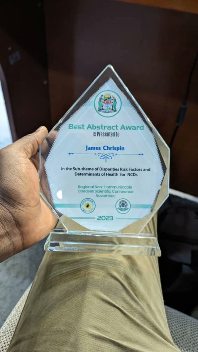 I appreciate the organizing commette of The Regional NCDs Scientific Conference for granting me the Best Abstract Award in the Sub - theme of Disparities Risk Factors and Determinants of Health for NCDs. I acknowledge my supervisor <a href="/RobNPeck/">Robert Nathaniel Peck</a>   for the support.