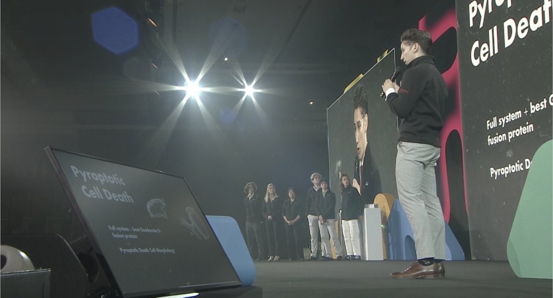 iGEM Community (@igemcommunity) on Twitter photo Undergrad
McGill:
Through their project “Proteus”, they created a modular system of chimeric fusion proteins that kills cancerous cells while sparing healthy cells that could expand the treatment options for pancreatic cancer patients.
6/9 Undergrad
McGill:
Through their project “Proteus”, they created a modular system of chimeric fusion proteins that kills cancerous cells while sparing healthy cells that could expand the treatment options for pancreatic cancer patients.
6/9