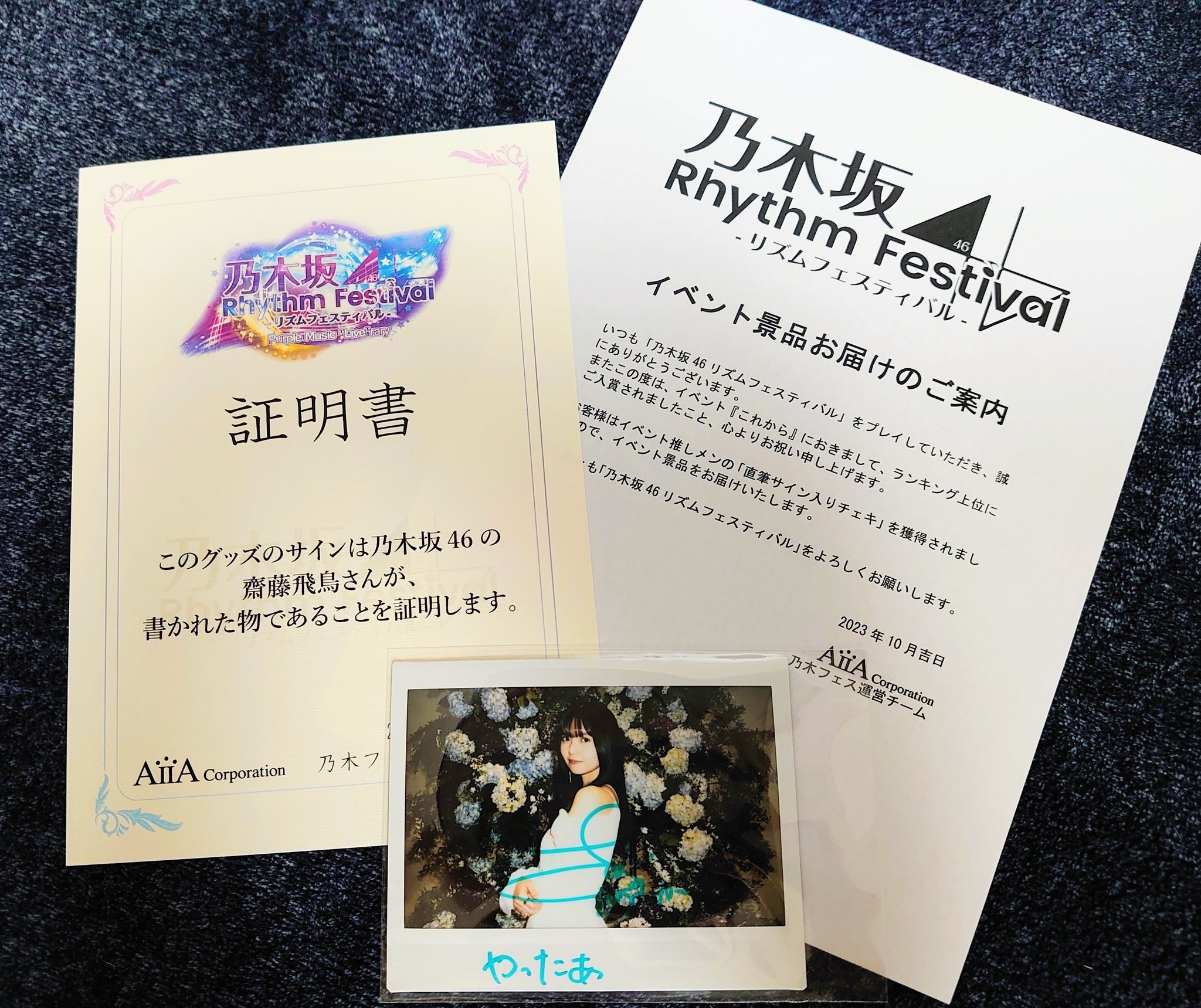 冨里奈央 サイン入り チェキ 乃木坂46 乃木フェス 冨里奈央