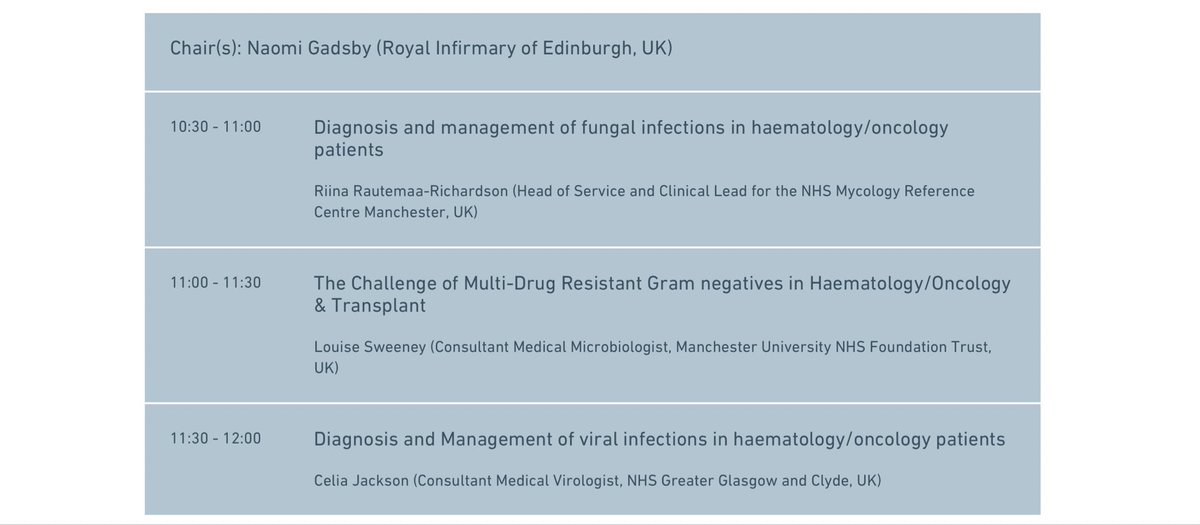 Calling all FIS2023 @FISConf attendees!. Our Head of Service, Riina Richardson will bring you up-to-date about fungal infections in Haem-Onc patients. How to diagnose, how to treat. Date for your diary: 14th November.