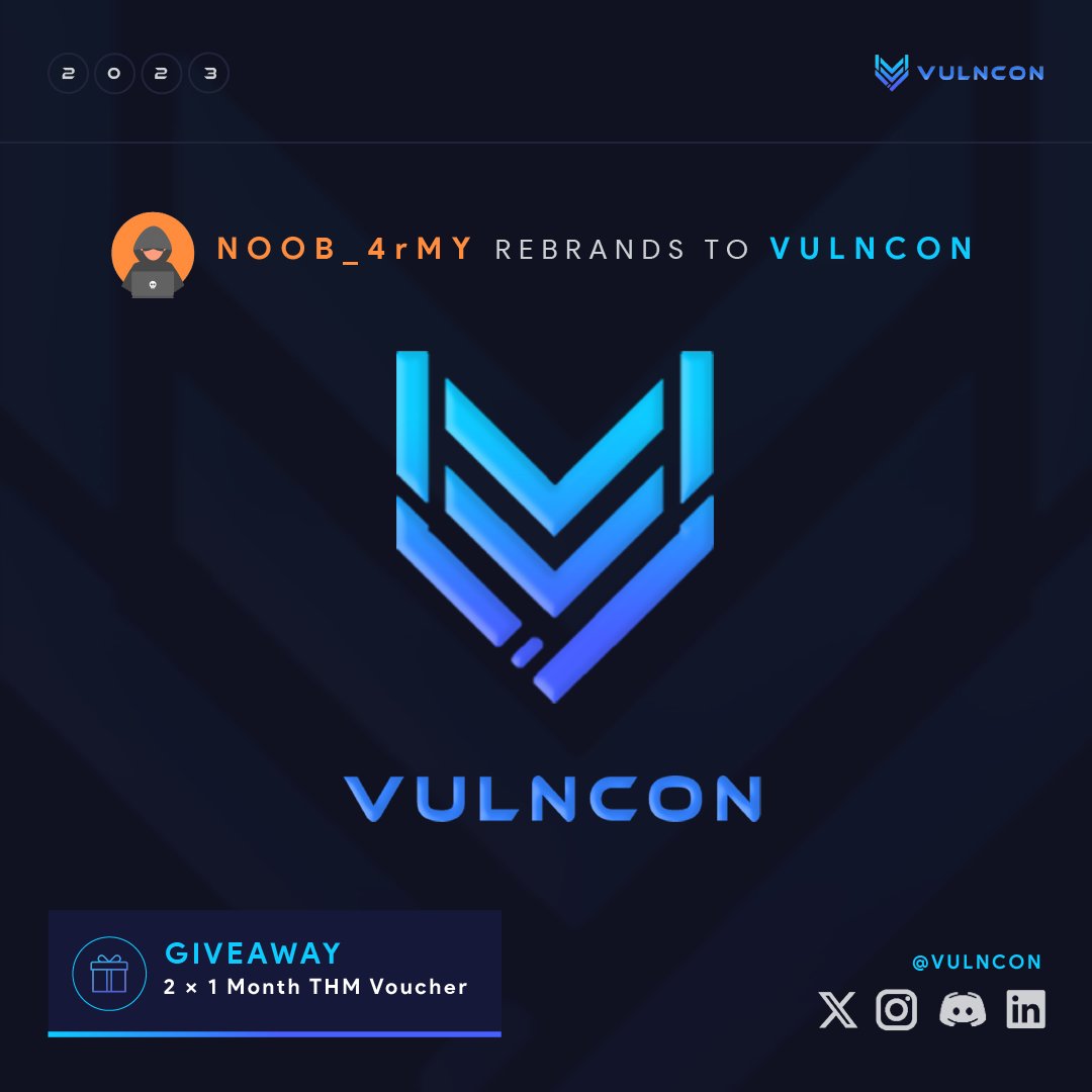 vulncon's tweet image. 🚀 Big News Alert!!!

N00B_4rMY is now VULNCON!
Committed to cybersecurity, we fortify digital landscapes. Based in India, we fuel cyber knowledge, encourage exploration, and foster cooperation.
Get ready for exhilarating on-site Security Conferences and Capture The Flag.

(1/n)