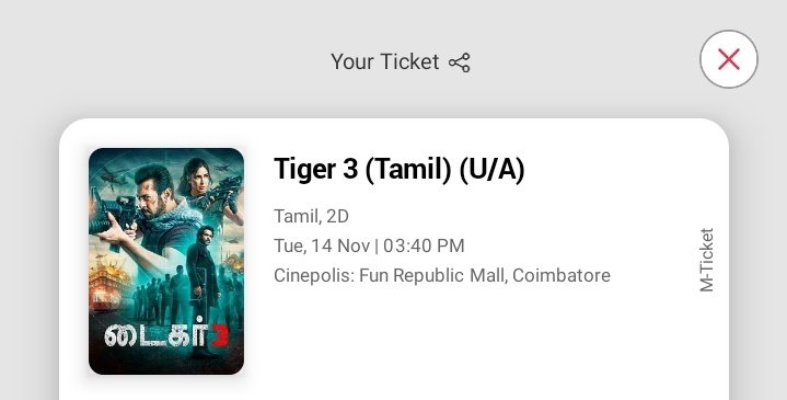 Vijay_Karthik27's tweet photo. Booked my Ticket for #TIGER3 in Tamil at #FunRepublicMall, Coimbatore on November 14th 💥
It's Time To Watch #EkTheTiger & #TigerZindhaHai - #War & to Re-watch #Pathaan 🤝🏾 Because it's a #YRFSpyUniverse Film 😎
#SalmanKhan #KatrinaKaif #ShahRukhKhan #HrithikRoshan #Kabir https://t.co/R6lTnBf5tz