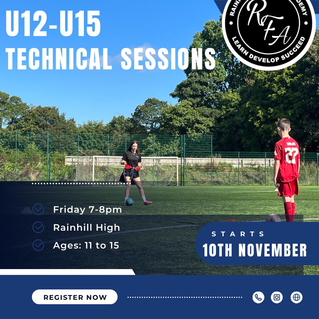 ‼️Last few spaces available‼️

📢CALLING ALL U12-U15s!!📢

Our Technical sessions start in November. They cover a range of attacking and defending topics, SAQ and awareness work. Limited places so book now! ⬇️ 

…hill-football-academy.classforkids.io/term/19

#uefacoaching #learndevelopsucceed
