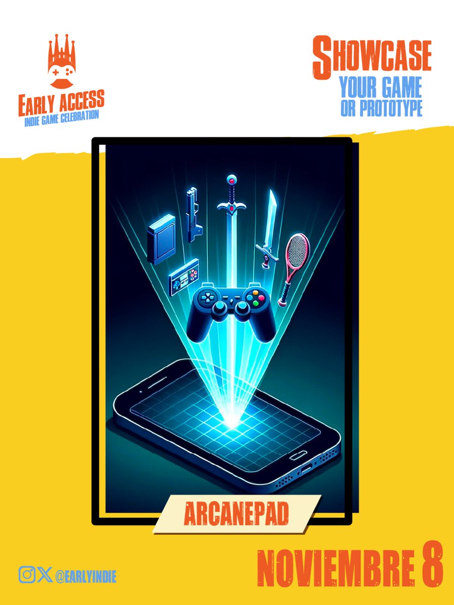 EarlyIndie's tweet image. Anunciamos el primer proyecto que estará disponible en Early Access el 8 de noviembre! @arcanepad  es una súper aplicación, una plataforma y un SDK para crear cualquier tipo de controlador de juegos o aplicaciones. Podrás probarlo de primera mano en @Checkpoint_BCN

#indiedev