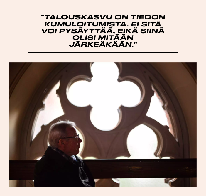Sanoisin ennemmin, että “talouskasvu” on 1950-luvulla vakiintuneen kirjanpitojärjestelmämme mittari, joka on sokea mm. kasvihuonepäästöille, ekosysteemien terveydelle, luonnon monimuotoisuudelle, luonnonresurssien ja jätteen määrälle, ihmisten ja eläinten hyvinvoinnille ja...