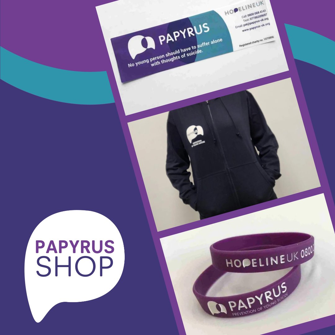 Wherever your travels may take you, support PAPYRUS with our branded merchandise. 

From window stickers and reusable cups to hoodies and t-shirts, spread hope wherever you go.

Get yours now at our shop: papyrus-uk.org/shop/ 💜
#WeArePAPYRUS #SuicidePrevention