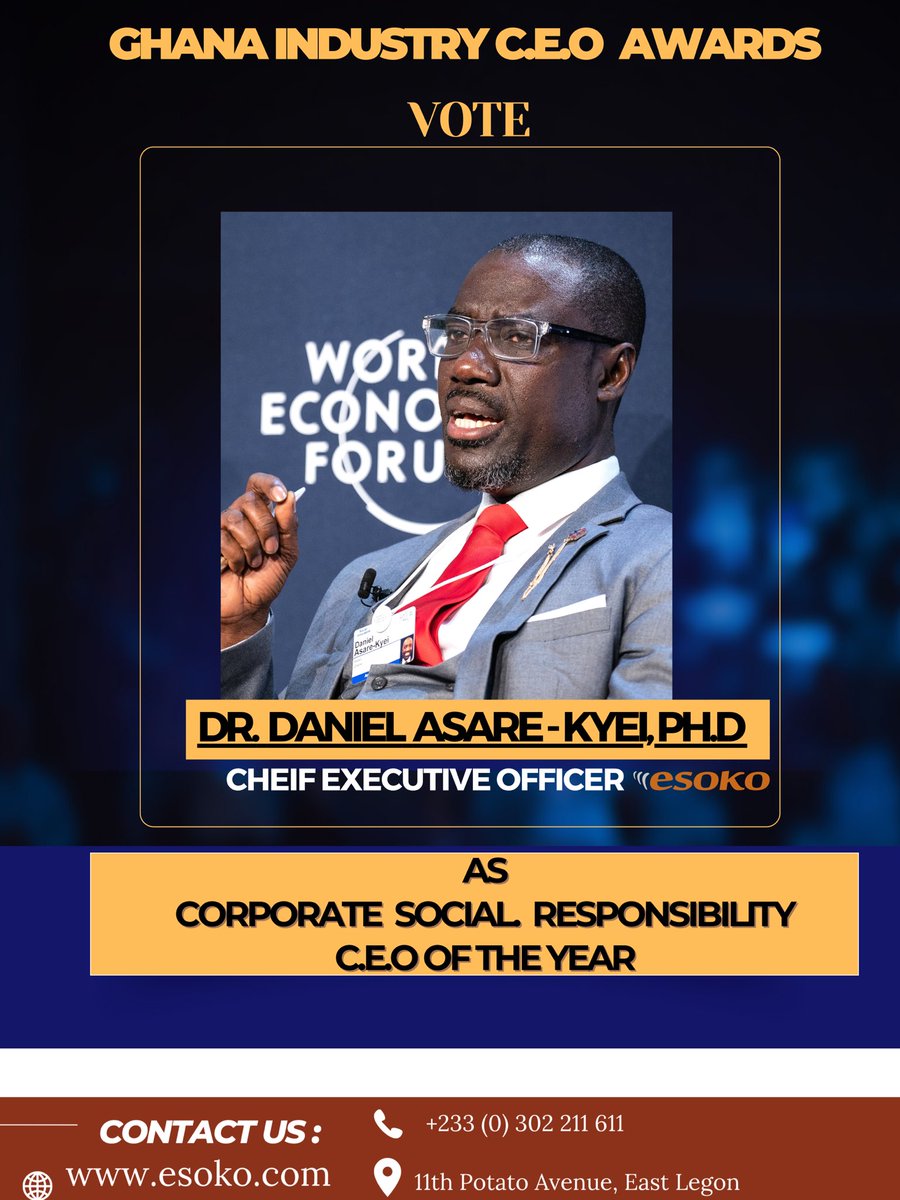 Esoko's tweet image. Dr. Daniel Asare-Kyei, who has been the CEO of Esoko for over 12 years, has consistently #advocated for the inclusion of #youth, especially #women, in all projects related to the Social, Agricultural &amp;amp; Technology sectors.

#corporateResponsibilitiies  #socialinclusion #technology