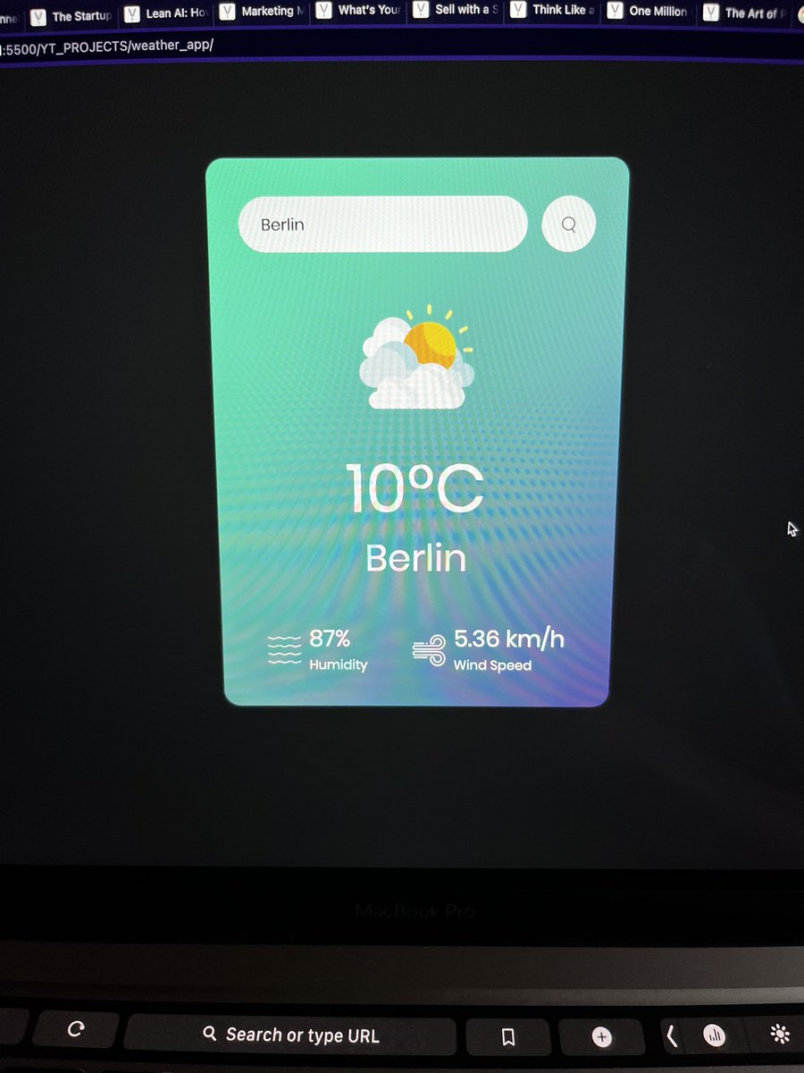 r3bix_'s tweet image. "🌦️ Proud of my latest project – a weather app I built following a YouTube tutorial! 🌧️☀️ It's amazing what you can create with HTML, CSS, and JavaScript. Check it out and dive into the world of web development! #WebDevelopment #WeatherApp #CodingProject"