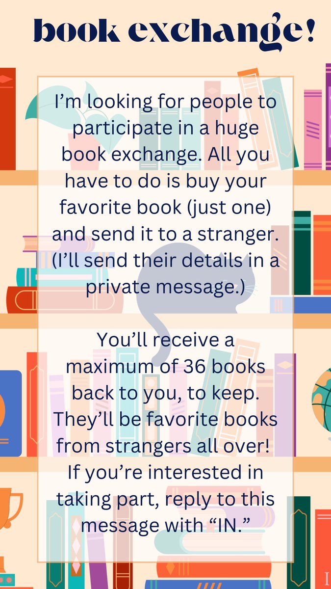 Looking for people to participate in a book exchange!!