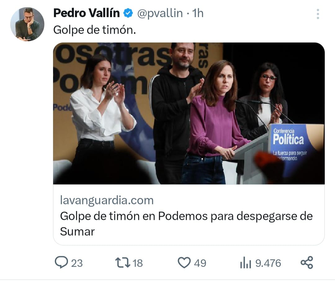 En qué delirio vive <a href="/pvallin/">Pedro Vallín</a> que con 18 retuits mira por encima del hombro a los 31.000 inscritos de Podemos que participaron en la consulta