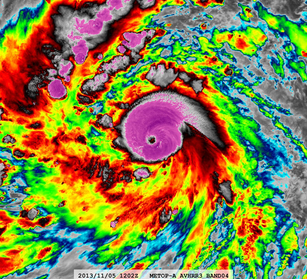 zeb199818's tweet photo. Super Typhoon #Haiyan 10-year Anniversary
#31W Typhoon #Haiyan
Satellite: #METOPA #AVHRR3
Time : 2013/11/05 1202Z https://t.co/15Lfa0pLxg