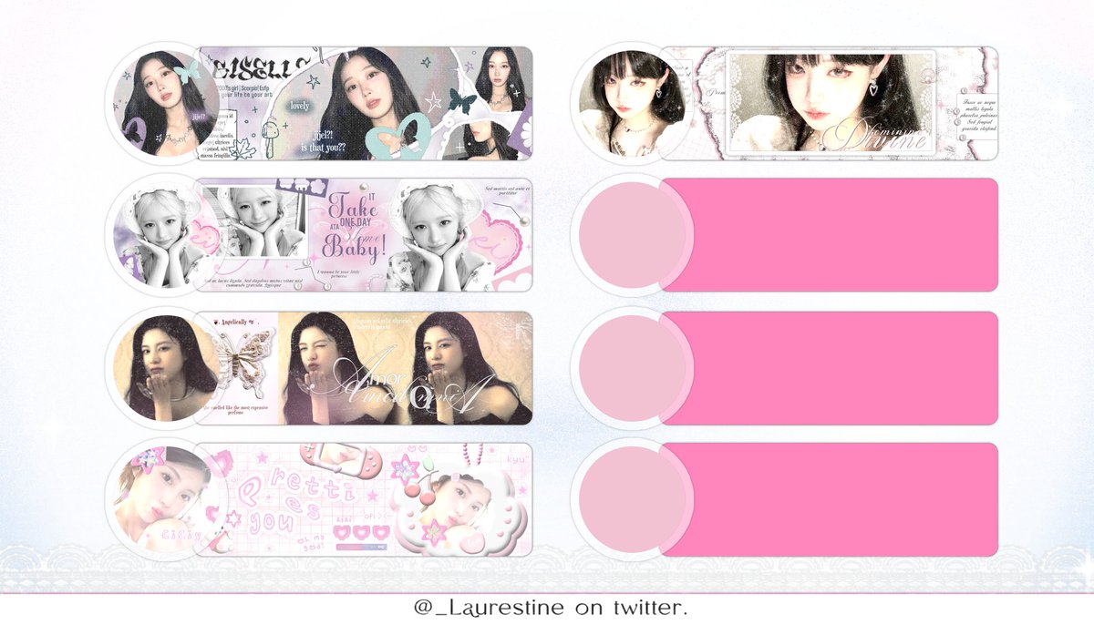gyxumin's tweet photo. @gelapsunnyi Ada kak @_Laurestine 

🦢  𖹭  ۫  𓂅 winsome decorations comes from a twist of stunning ideas that breathes through the layout i designed to pour some 𝑠𝑤𝑒𝑒𝑡𝑛𝑒𝑠𝑠 on your profile. let's quit stalling! come by and let me grant your needs! 🎀
⠀
https://t.co/A4Y4KsIoJC