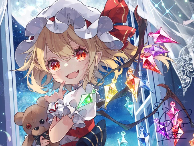 あにまる製菓様の所でフランちゃん描かせて頂いてます!アクスタとキャンバスアートがあるようです。 checkしてみてくださいね #東方Project
