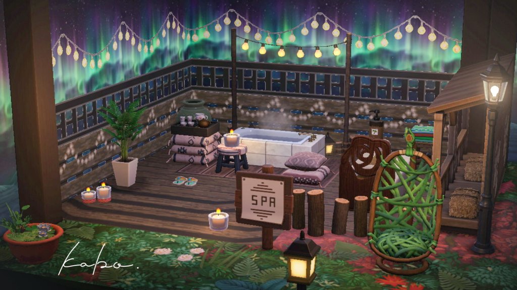 Spa🌳 (部屋ver.)

こないだ載せた庭バージョンと似た雰囲気で少し家具を変えました🛀
#AnimalCrossing #acnh #あつ森 #あつまれどうぶつの森 #ハピパラ #resort