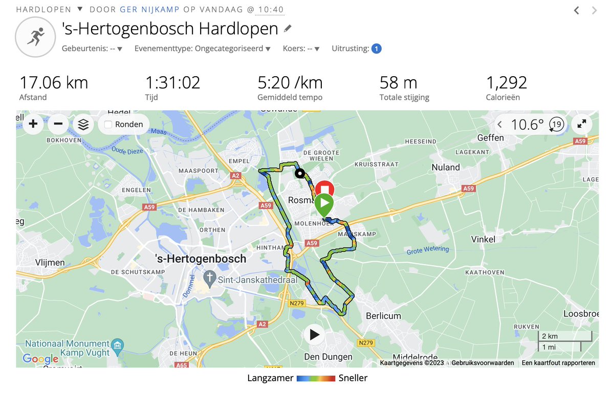 gernijkamp's tweet photo. Bedje was warm 💤🛌 Weer nogal guur 🌧️ Niks menselijks in mij vreemd 😁Wél gaan hardlopen👍17 kilometer ⏱ 5:20 min/km dus in 1:31 uur terug thuis 🏠Ondanks💧fijn rondje #Berlicum, #Hintham, #Empel en #Rosmalen..! #goedemiddag #hardlopen #ikloophard https://t.co/P0qZJEE8eS