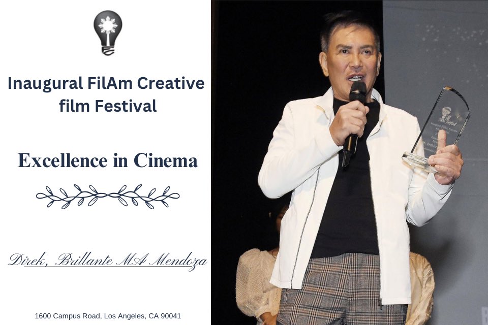 CSproduction04's tweet photo. Filipino Director, Brillante MA Mendoza honored with the Excellence in Cinema Award at the FilAm Creative Festival in Los Angeles.

See more: https://t.co/TxgyquIl3d https://t.co/VTiL5JELev