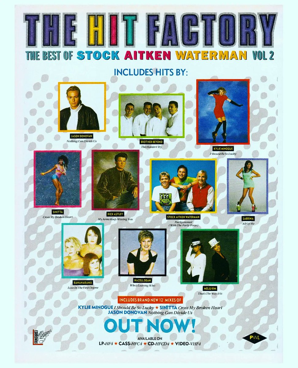 WhosThatGav's tweet image. Happy 35th to #TheHitFactory The Best Of #StockAitkenWaterman Vol 2, released this week in 1988. I got the vinyl, and got the VHS for Christmas '88 - but when I played it, the tape was blank. I was a tad upset. 📼🎶💗1️⃣9️⃣8️⃣8️⃣