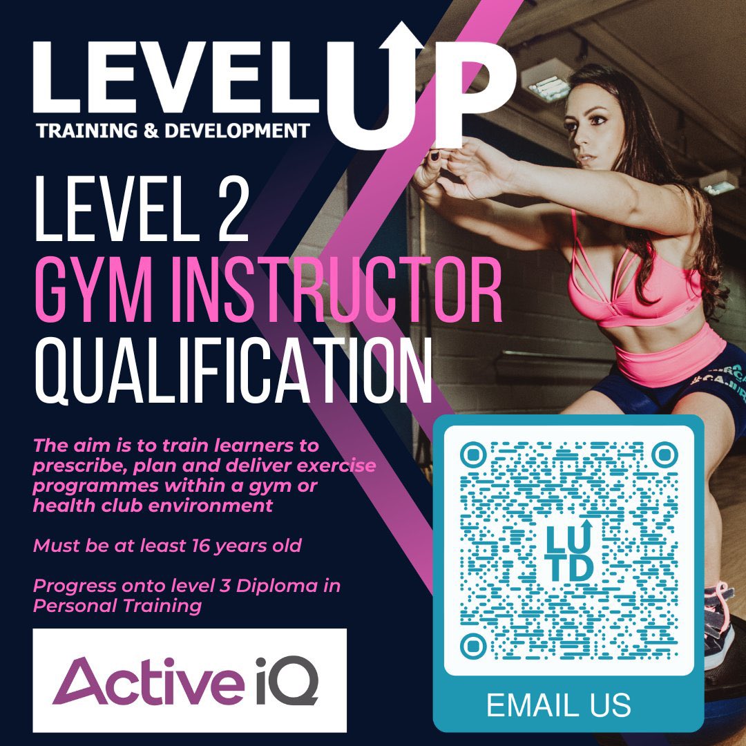 Struggle for time to learn something new? 

Our <a href="/Active__IQ/">Active IQ</a> level 2 Certificate in Gym Instructing can be achieved through remote and flexible learning. 

Take your first step to a career in fitness. For more info:

leveluptraininganddevelopment.com