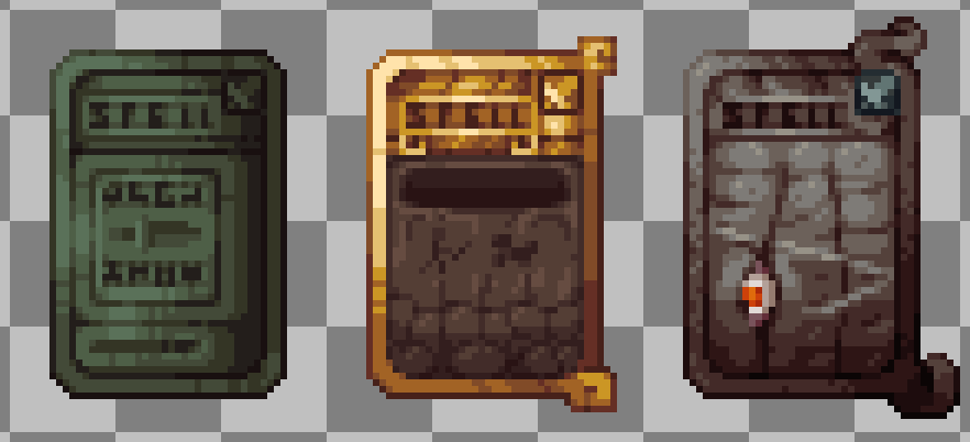 Spell Cards in inventory and in Spell UI
Common Spell Card
Mythical Spell Card
Victuomancy Spell Card
#Minecraft , #minecraftart , #Minecraftmod , #Modding , #BaneOfTheSouls, #minecraftmod , #Textures, #FolloMe , #Magicmod