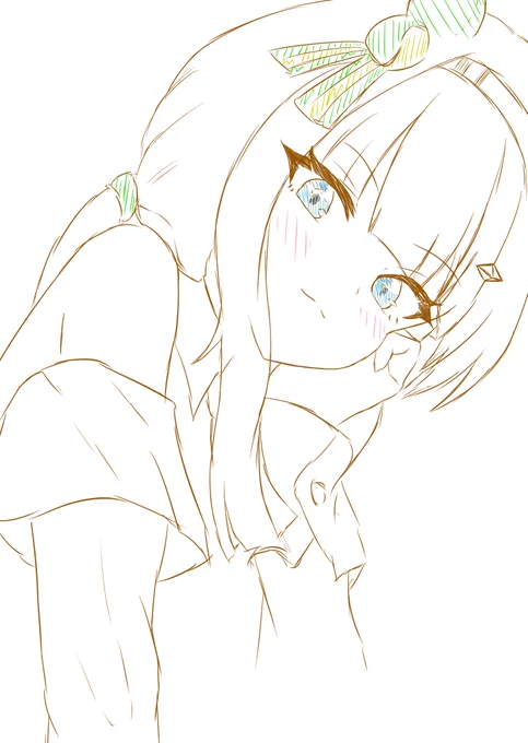 風邪で描けてなかったのでリハビリスズカさんラクガキした 