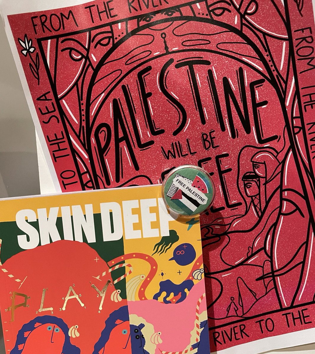 Weekends like these make me feel less hopeless and more hopeful. Sat: Palestine rally in Lewisham in the morn and @tweetskindeep 10 launch in the eve. Sun: writing to my MP and making badges at Arts Action Palestine. Surround yourself with those who inspire you to keep going🇵🇸❤️