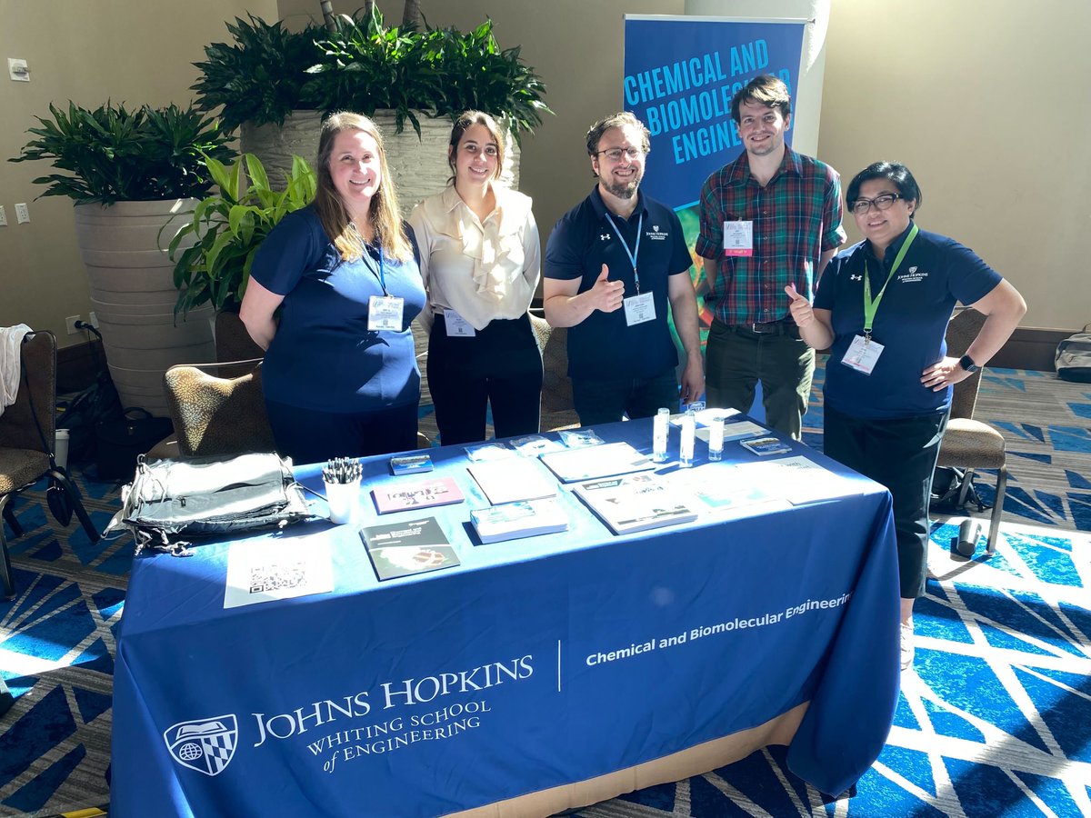 Come visit ⁦<a href="/JHU_ChemBE/">Johns Hopkins ChemBE</a>⁩ at #aiche2023