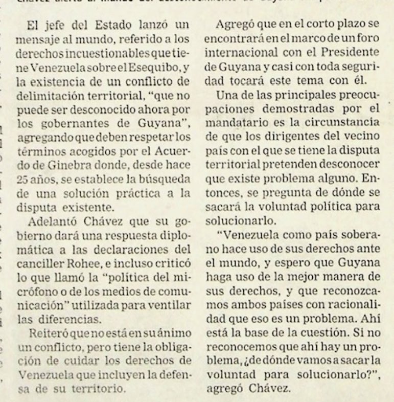 Si tienes problemas de comprensión lectora, o prejuicios políticos que te enceguezcan, entonces no pierdas tiempo y sigue de largo.

Si tienes dudas sobre la posición del Pdte Hugo Chávez —la misma del Pdte <a href="/NicolasMaduro/">Nicolás Maduro</a> hoy— en torno a la controversia territorial por el