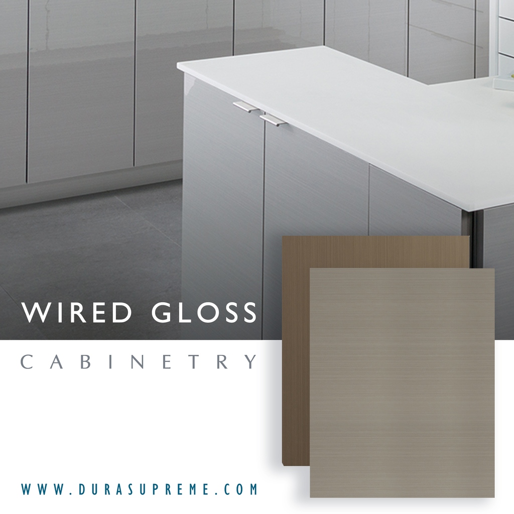 #DuraSupreme's stunning wired-gloss foils have a high-gloss layer with a brushed metal appearance. Sleek laser edgebanding options ensure a premium finish. Learn more about our woods & materials… 

durasupreme.com/woods-materials

#moderncabinets #cabinets #glossycabinets #glossykitchen