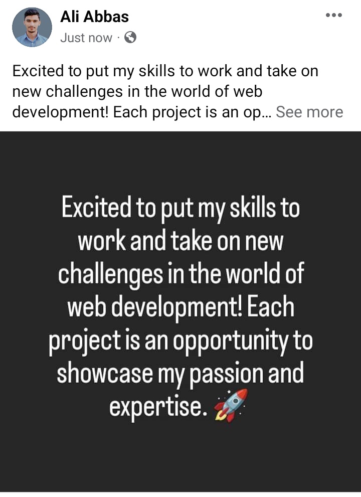 the_aliabbas's tweet image. Excited to put my skills to work and take on new challenges in the world of web development! Each project is an opportunity to showcase my passion and expertise. 🚀 #WebDevelopment #PassionForCoding #TechEnthusiast #webse #webdeveloper #inspiration