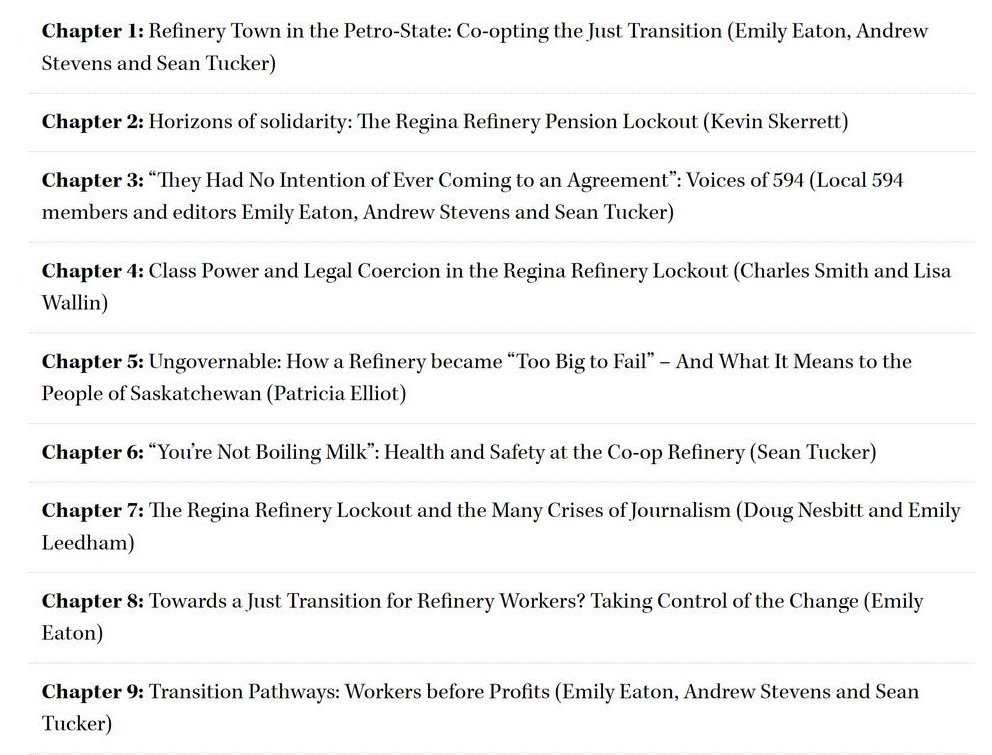 Coming March 2024:  "Unjust Transition: The Future for Fossil Fuel Workers" (<a href="/fernpub/">Fernwood Publishing</a>). 

An in depth analysis of the 2019-20 lockout at the Co-op Refinery in Regina.  

Thank you to everyone who contributed and fellow editors <a href="/emi_eaton/">@emily.eaton.bsky.social 🇵🇸</a> &amp; Andrew Stevens. #canlab #yqr