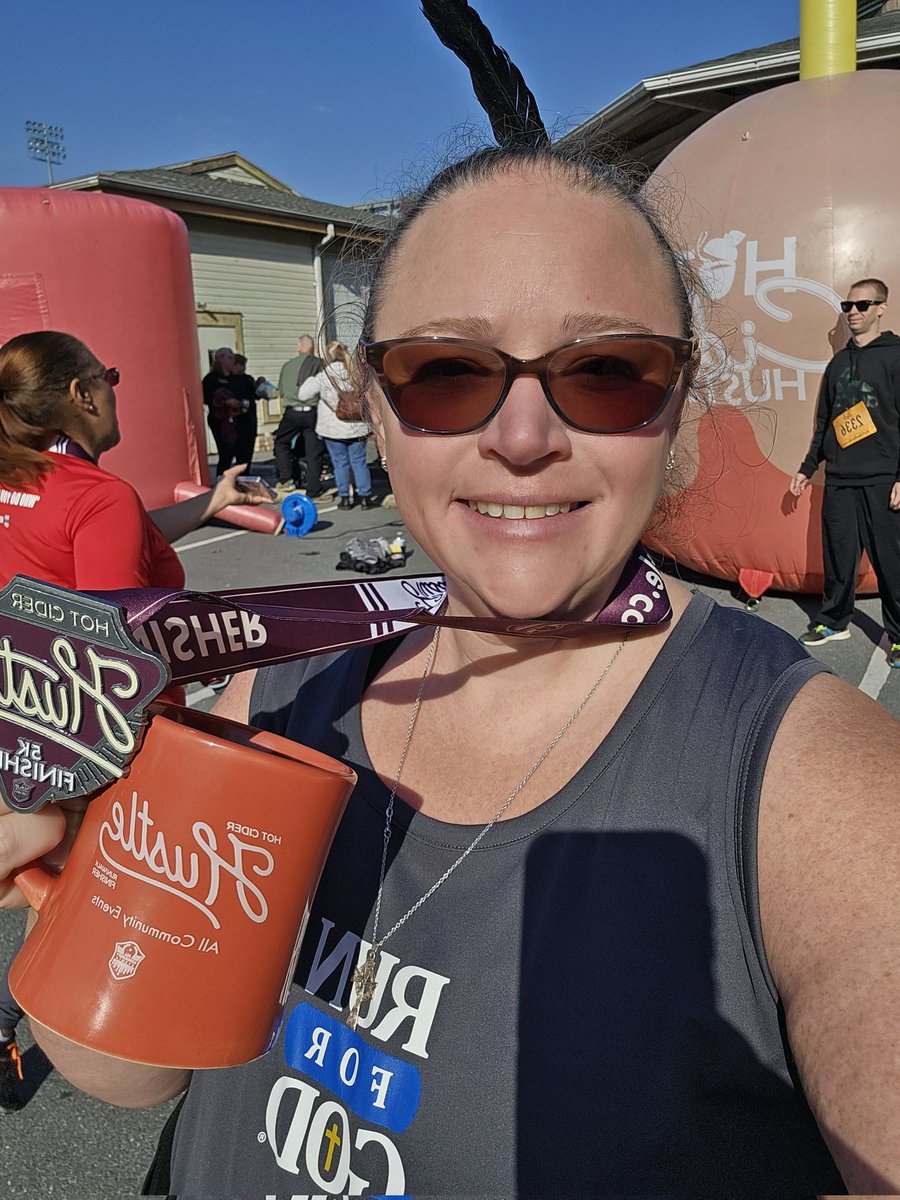 TDaven01's tweet image. Hot Apple Cider Hustle 5k at City Island in Harriaburg PA completed! 18 min mile is a huge success for me...when I started I was at 30 mins a mile...Keep pushing and giving it to God! Thank you Lord! #RunForGod #WalkForGod #GodSquad15 #PocahontasAndHerFeathers