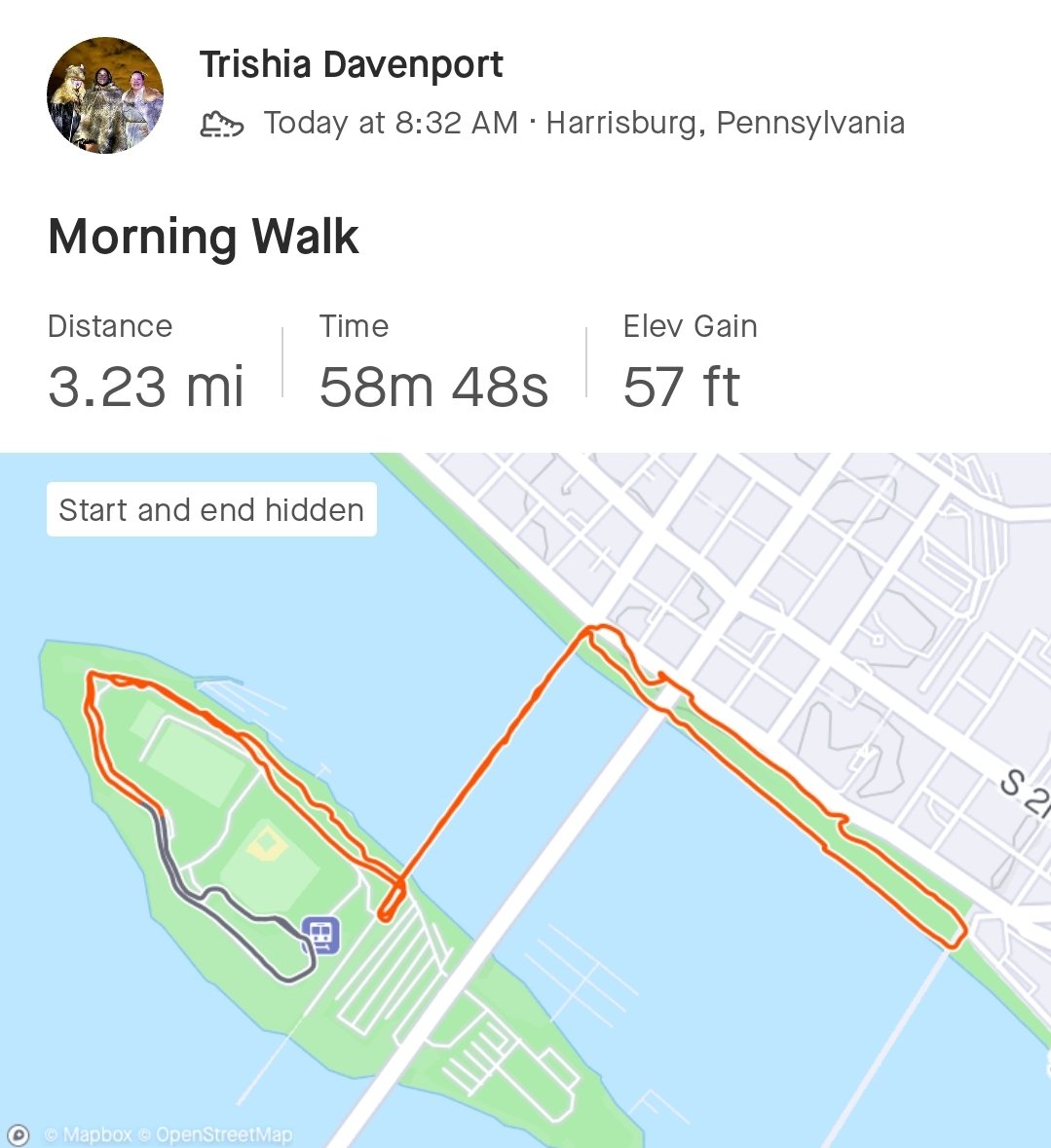 TDaven01's tweet image. Hot Apple Cider Hustle 5k at City Island in Harriaburg PA completed! 18 min mile is a huge success for me...when I started I was at 30 mins a mile...Keep pushing and giving it to God! Thank you Lord! #RunForGod #WalkForGod #GodSquad15 #PocahontasAndHerFeathers