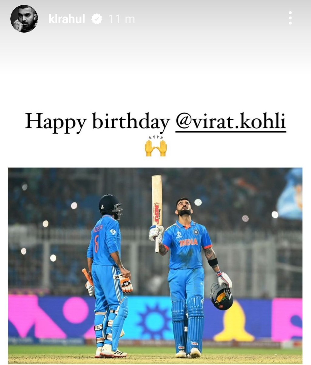 mufaddal_vohra's tweet photo. KL Rahul's Instagram story for Virat Kohli. https://t.co/4HgOhpp4y4