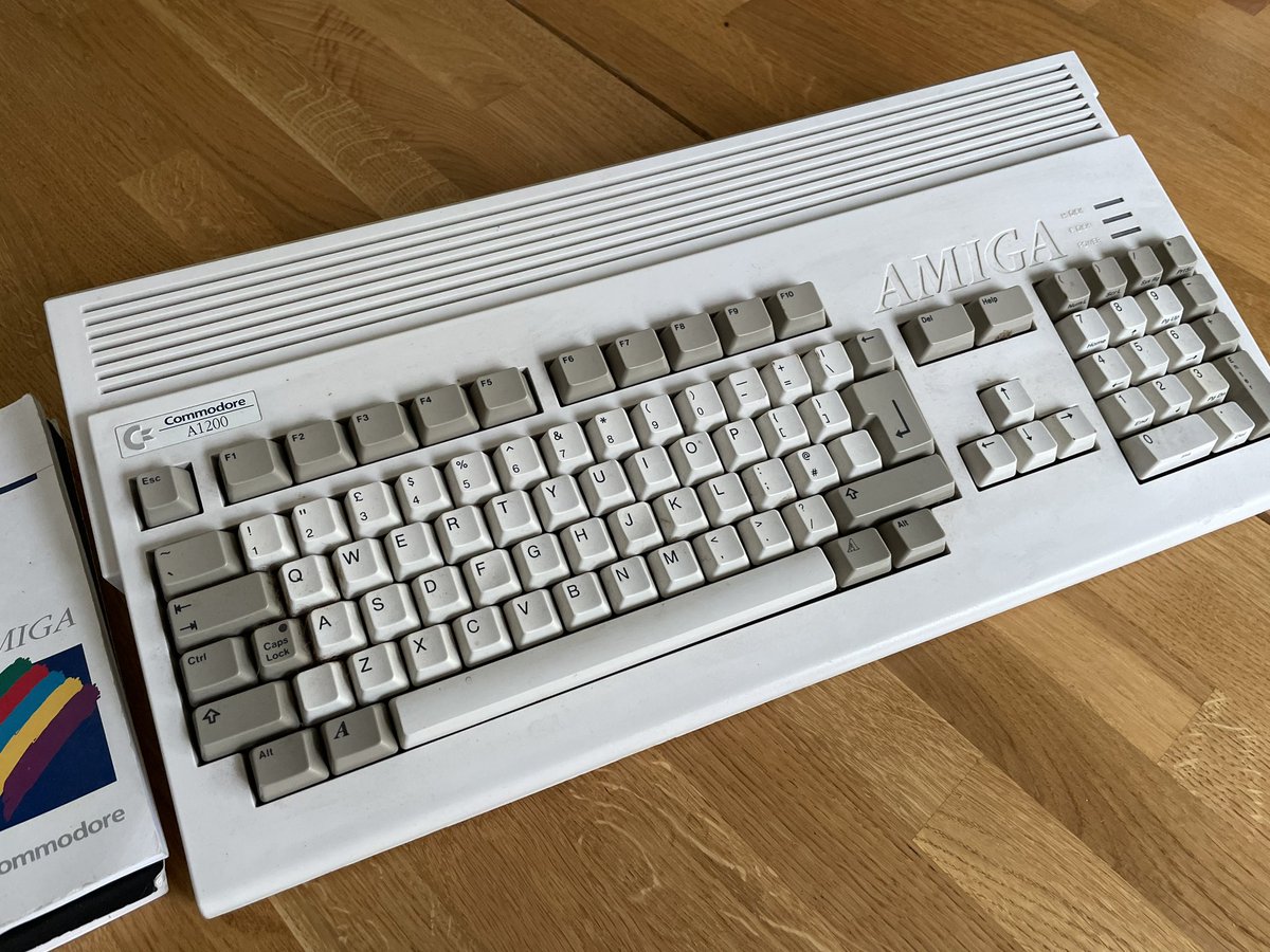 schmitthot's tweet photo. I picked up a bit of a personal grail item this weekend. An Amiga A1200 that is absolutely superb condition. Super happy with the price too. Really looking forward to exploring this machine. https://t.co/ULq7S60WJK