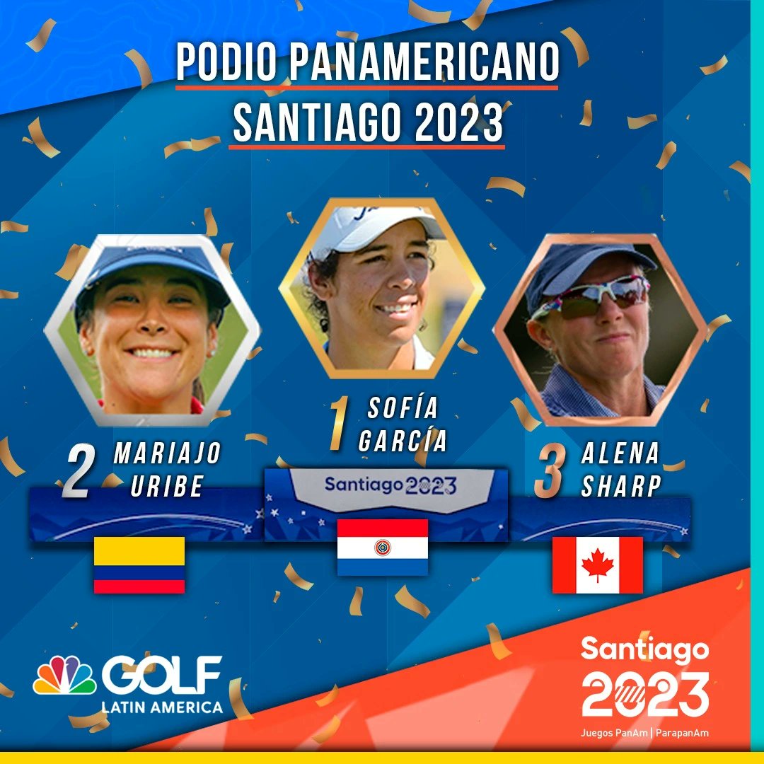 ¡Oro paraguayo! 🥇🇵🇾

@sofi_garcia98 administró su ventaja en la ronda final y se impuso en @santiago2023oficial, con cuatro golpes de ventaja sobre la colombiana @mariajogolf 🇨🇴 y siete sobre @alenasharp07 🇨🇦 que se quedó con el bronce.

Es el segundo oro guaraní en la historia