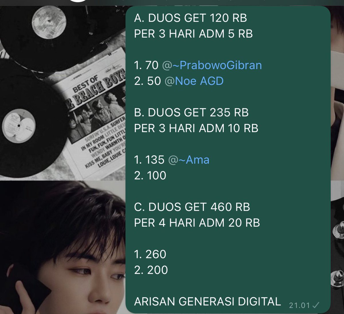 digitalarisan's tweet photo. Hallooo, ada slot kosong nih guyss..
Avail duos recehh, yang mau bisa langsung masuk grup wa yaaa

https://t.co/pJ67AvYLTY

#zonauang #zonajajan #arisanba #viralindo https://t.co/4SJ3r0SqM7