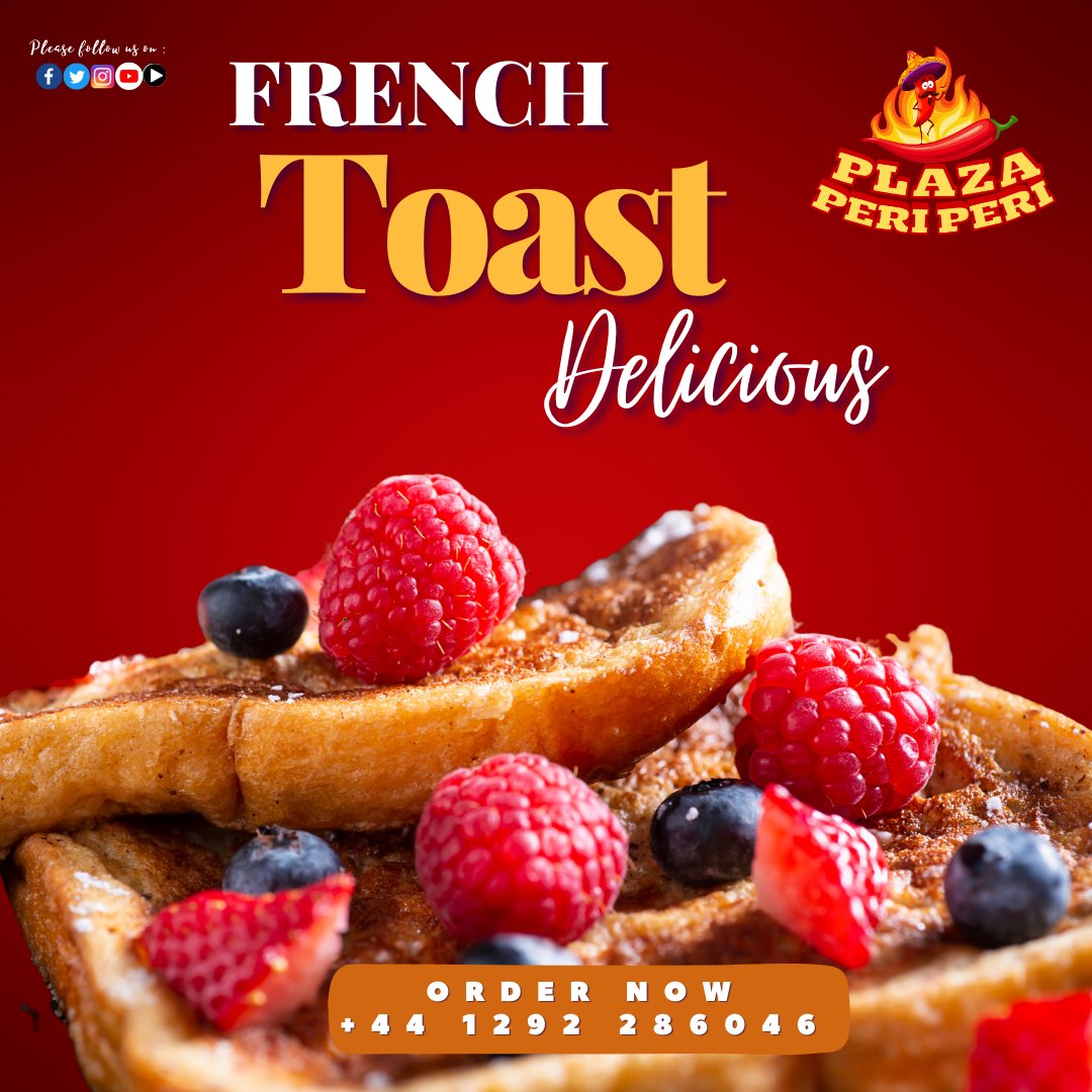 Starting the day with this delicious plate of French Toast! 🍞🍯🍴

Order Now
📲 +44 1292 286046

 #FrenchToastLove #BreakfastGoals #FoodieMoments #SweetMornings #BonAppetit