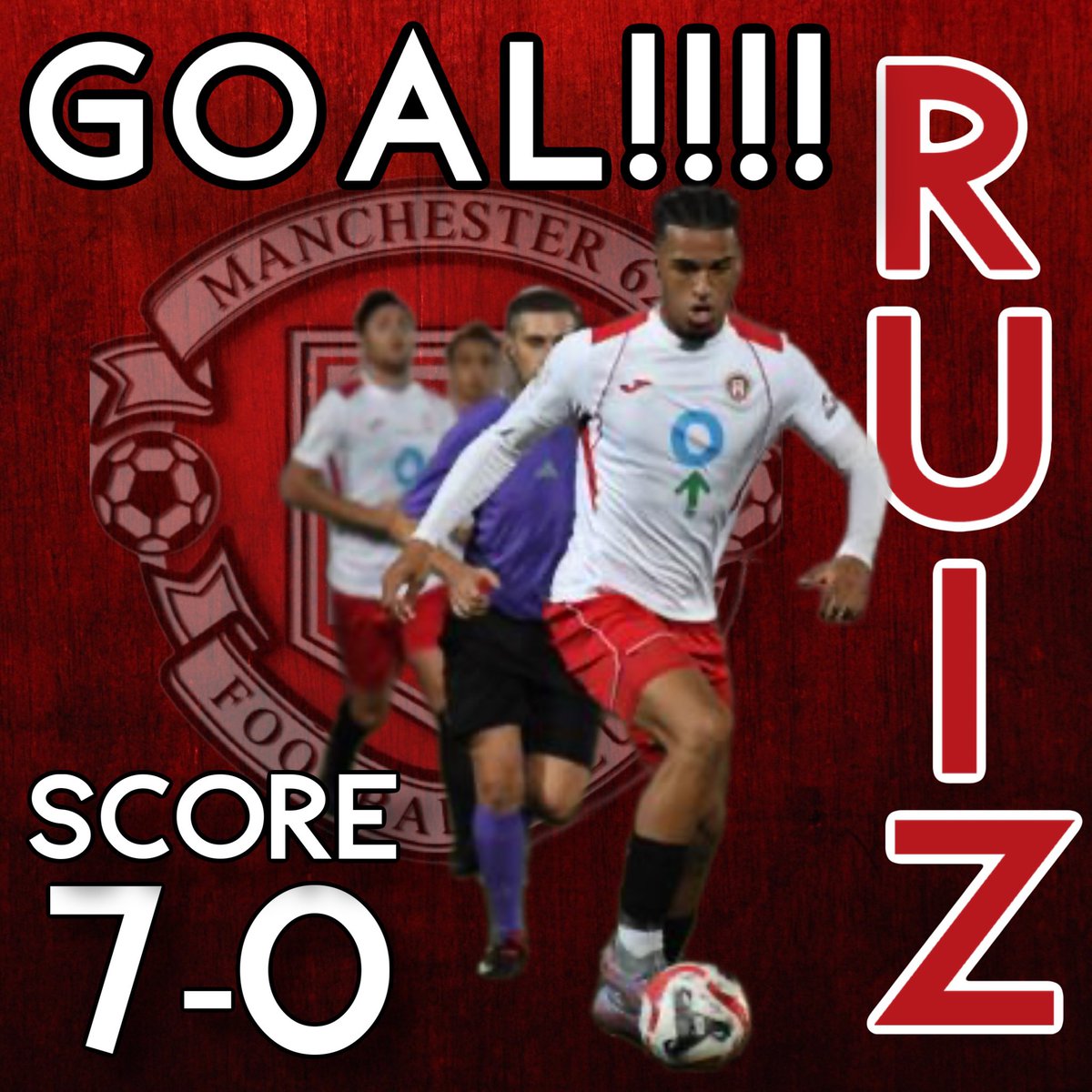 Ruiz scores is 3rd of the season to make the score 7-0 let’s go Red Devils!!!! @ConcussionLF #purposebeyondthepitch