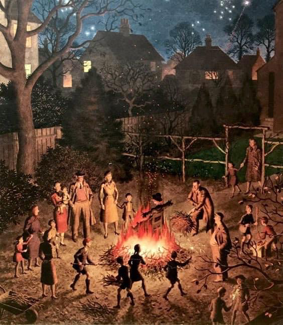 I love the atmosphere of Bonfire Night!

Art by Ronald Lampitt
#bonfirenight