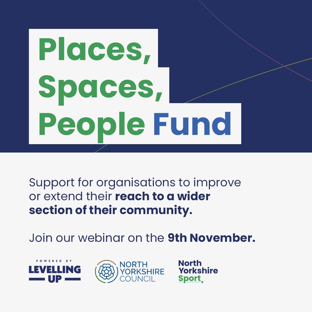 Places, Spaces, People Fund

Apply for amounts between £3,000 and £20,000 to create opportunities that bring physical activity to those who are more likely to be physically inactive.

Join our information webinar on Thursday 9th November at 12:30pm 👉 eventbrite.co.uk/e/information-…