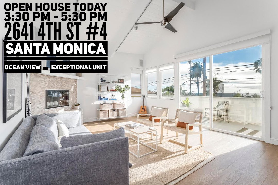 robertmaschio's tweet photo. Sunset Open House in Santa Monica / 3:30 - 5:30 pm / 2641 4th St # 4 /Exceptional, ocean view, perfectly located, premium unit. #santamonicarealestate #santamonica #santamonicabeach #compassca #compassrealestate https://t.co/oW33CQXGcI