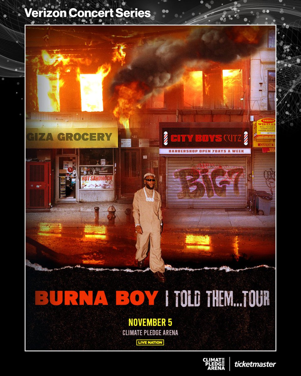 .@burnaboy is bringing the heat to Seattle tonight 💥 🚪 6:30PM 🔥 7:30PM 🎫 bit.ly/CPABurnaBoyFB ℹ️ bit.ly/cpaarenaguide 🚝 bit.ly/cpascmonorail 🅿️ bit.ly/cpaparking