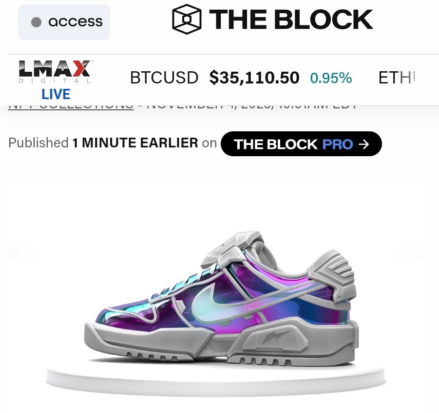 . @nike <a href="/RTFKT/">RTFKT</a>'s crypto universe nears $1.4 billion in NFT trading as sneakerheads swoon

Nike-RTFKT non-fungible token collections have generated nearly $1.4 billion in trading volume and $170 million in earnings.

An event last month where NFT holders could order