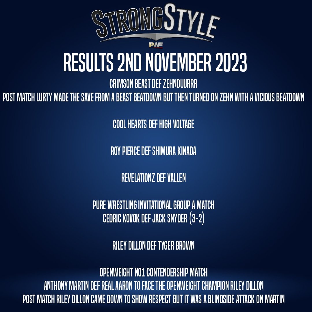 PWF_Efed1's tweet photo. Sorry for the delay on results getting posted here is the PWF StrongStyle Results 2nd November 2023
Whole show available here: https://t.co/qJ8NsUhRyR
Some great moments and matches!
#PWFStrongStyle #PWF #Cawmunity #originalCaw #efed #PS5 #WWE2K23 https://t.co/1fsGW1SB2T