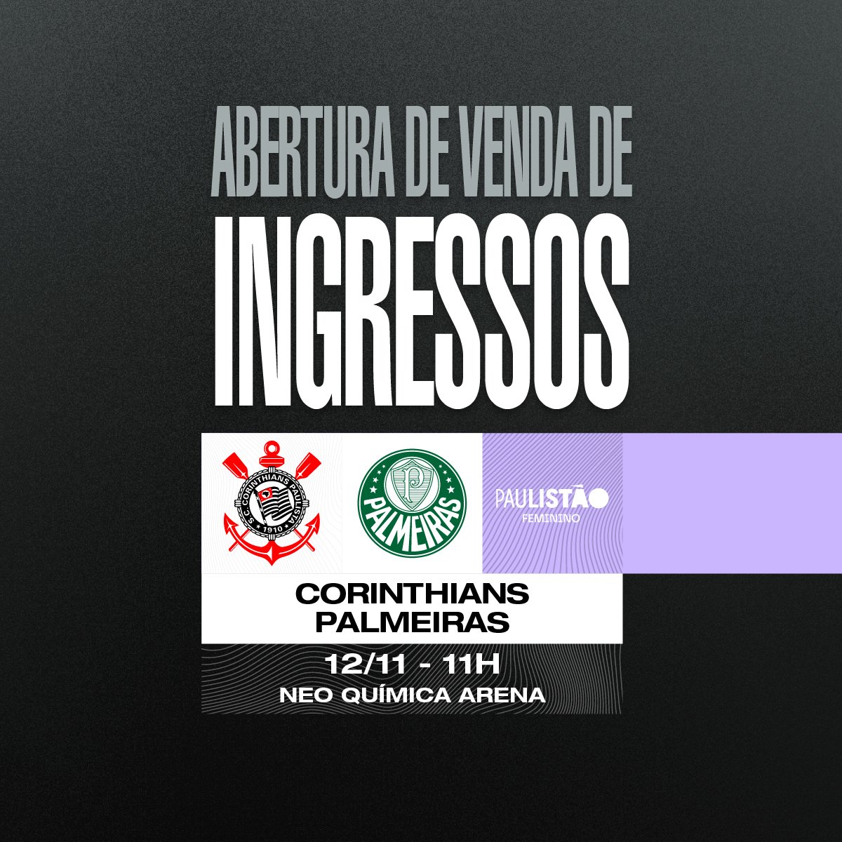 Paulistão Feminino 22 – Ingressos para Corinthians x Palmeiras (21