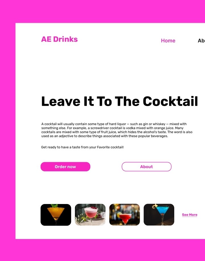 OlayemiEstherAE's tweet photo. Day 03
A Landing page for a Cocktail drink Company.

#dailyui #uiuxdesign #uiux #uides  #uidesign #uxdesign https://t.co/Te2d5H8sAe