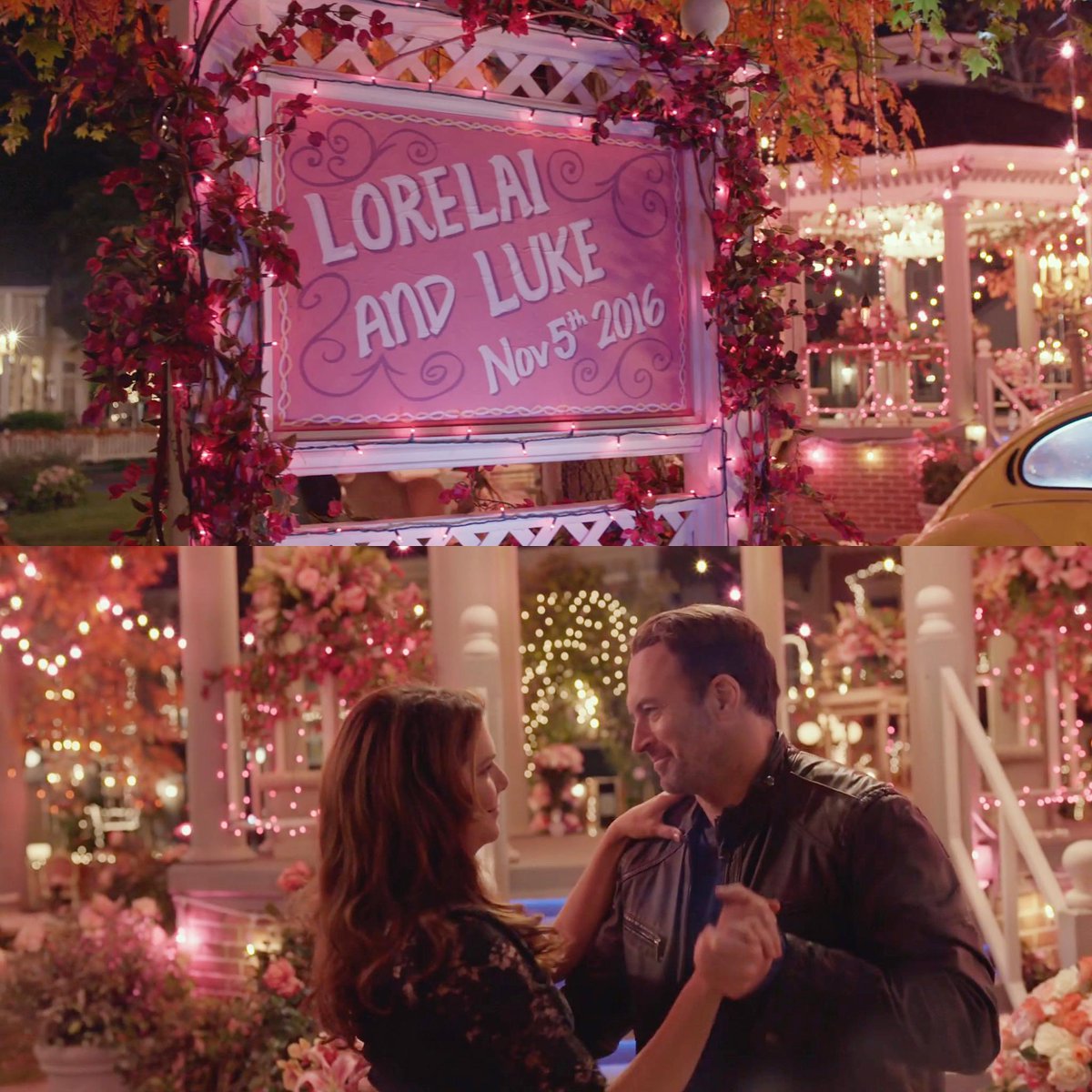 gilmxres's tweet image. lorelai &amp;amp; luke FINALLY got married on this day in 2016 🫶