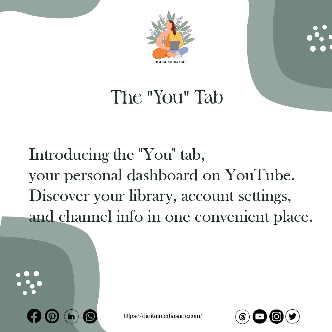 digimediasage's tweet photo. Introducing the 'You' Tab on YouTube - Your Personal Command Center for all things video! Discover, manage, and explore your world of content like never before. 📺💼✨ #YouTubeYouTab #VideoControl #ExploreYourWorld #digitalediasage
Click to learn more: https://t.co/0RVIXRMd0Z https://t.co/7kItnQRZ08